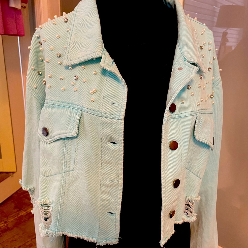 Cropped Denim Jacket - image 1